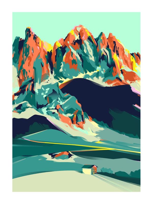 illustration Dolomites en Couleurs Éclatantes